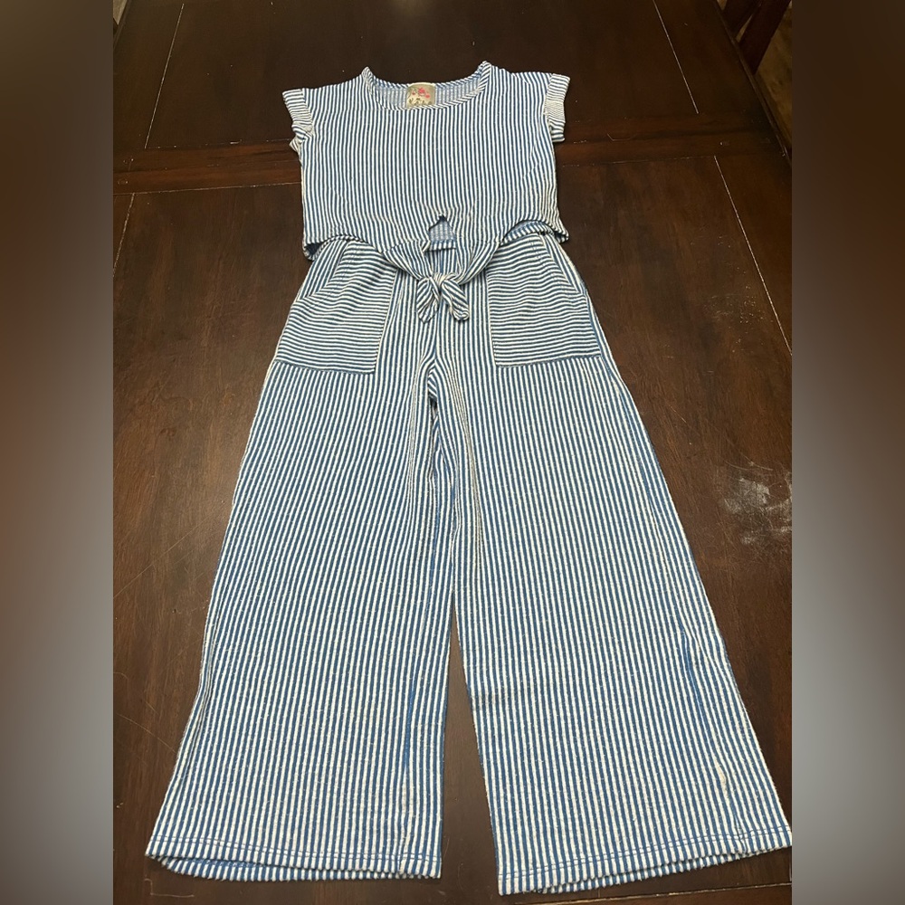 Striped Blue Pant Set